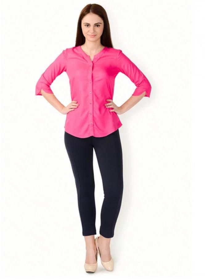 Pink 3/4 Sleeve Top - wforwoman