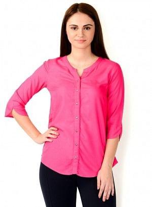 Pink 3/4 Sleeve Top - wforwoman