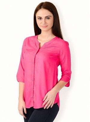 Pink 3/4 Sleeve Top - wforwoman