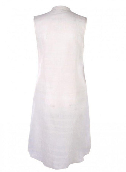 White Printed Sleeveless Gillet - wforwoman