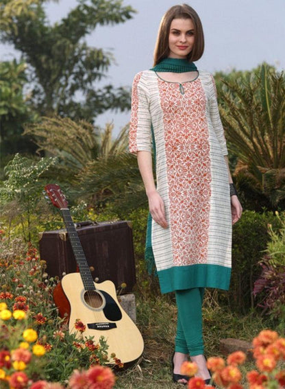 Green Printed kurta - wforwoman