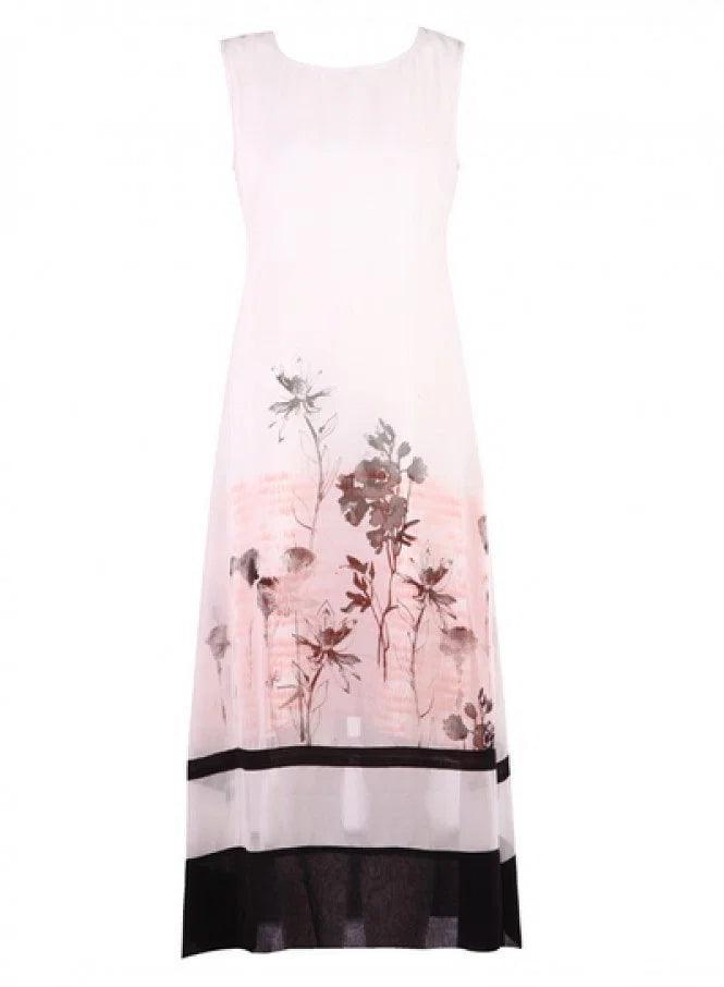 White Printed Sleeveless kurta - wforwoman