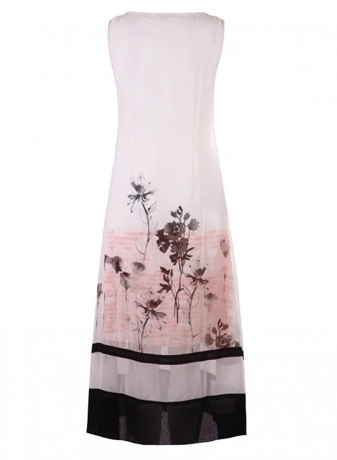 White Printed Sleeveless kurta - wforwoman