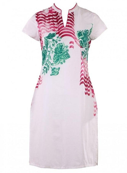 White Printed kurta - wforwoman