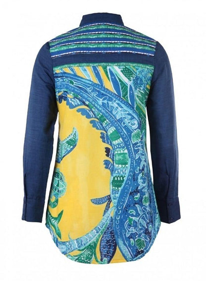 Blue Printed Top - wforwoman