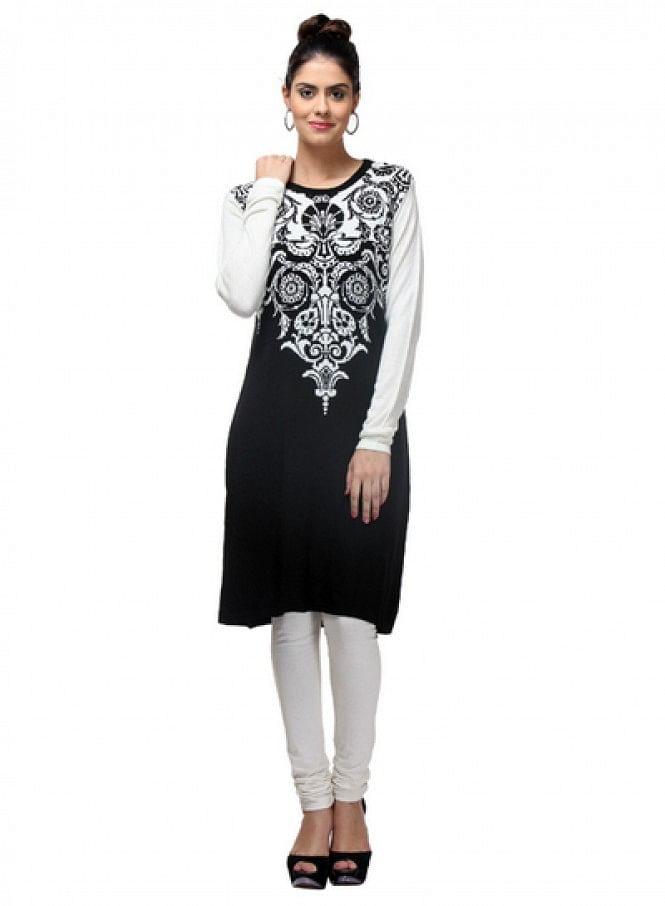 White Full Sleeve kurta - wforwoman