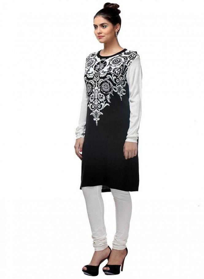 White Full Sleeve kurta - wforwoman