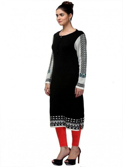 Black Full Sleeve kurta - wforwoman