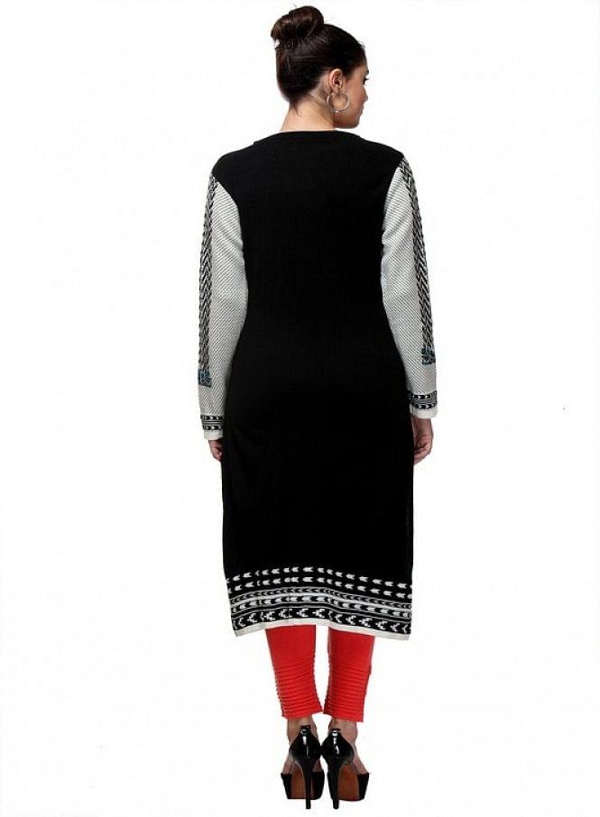 Black Full Sleeve kurta - wforwoman