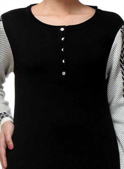 Black Full Sleeve kurta - wforwoman