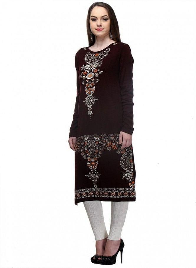 Brown Full Sleeve kurta - wforwoman