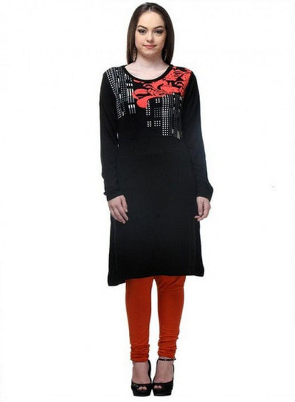 Black Full Sleeve kurta - wforwoman