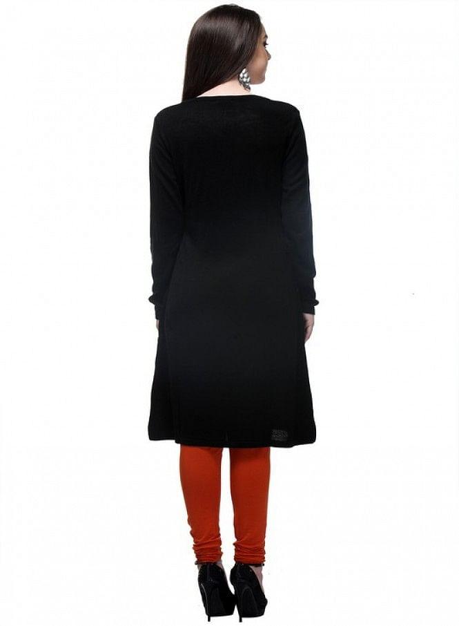 Black Full Sleeve kurta - wforwoman