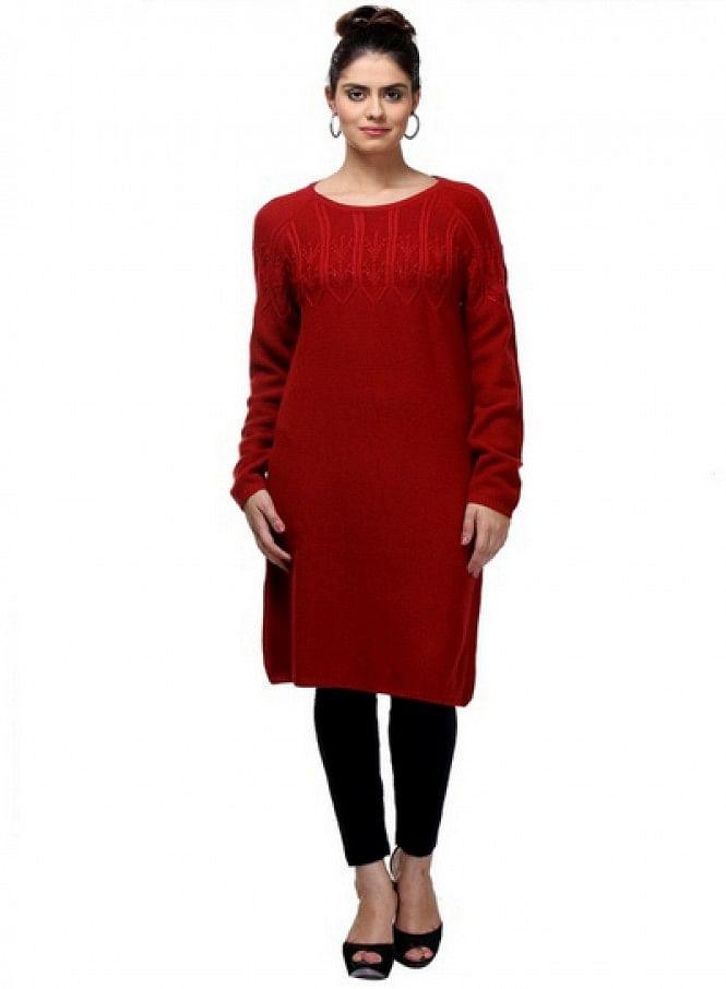 Red Full Sleeve kurta - wforwoman