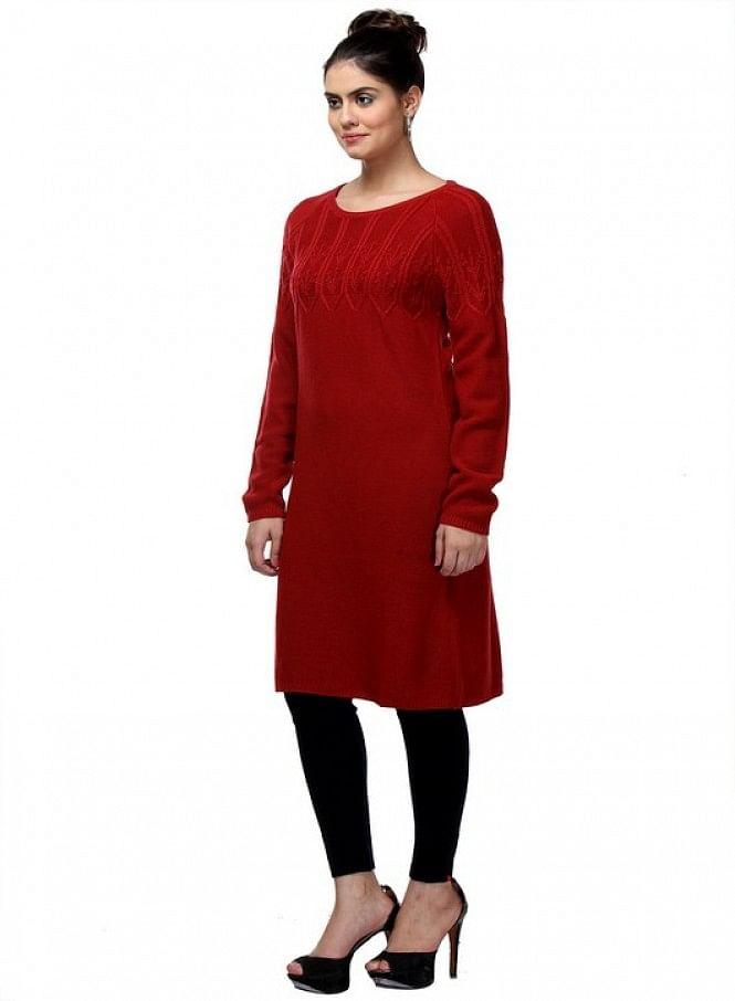 Red Full Sleeve kurta - wforwoman