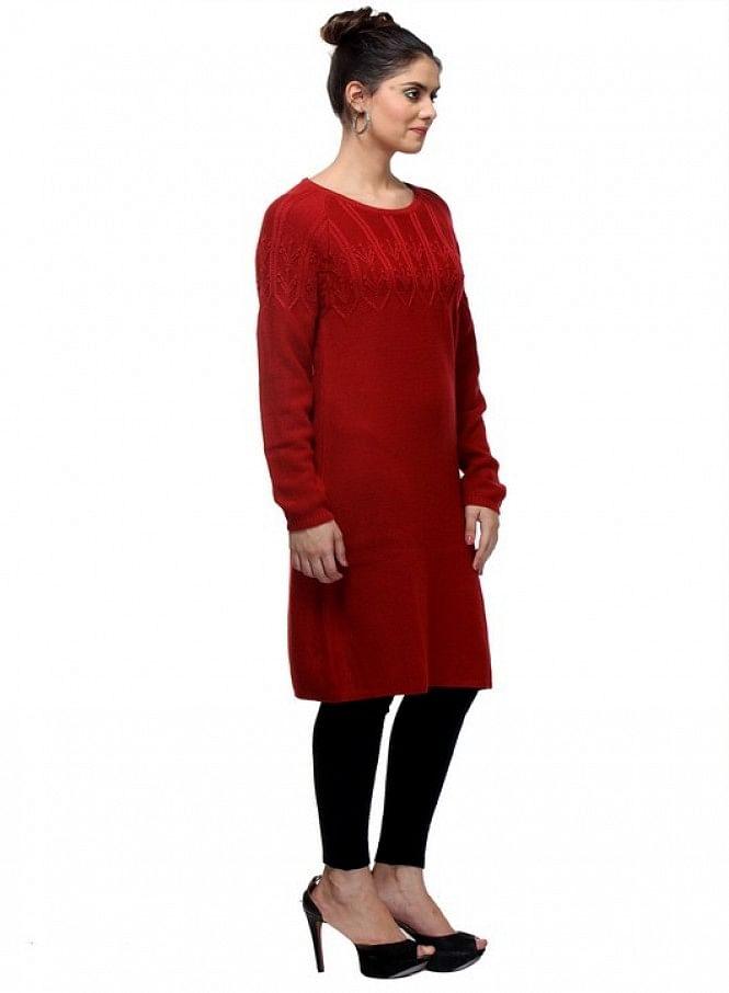 Red Full Sleeve kurta - wforwoman