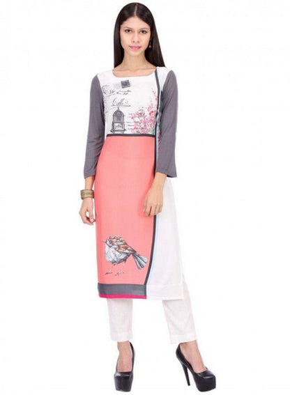 Multicoloured Printed 3/4 Sleeve kurta - wforwoman