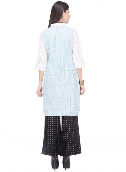 White Printed 3/4 Sleeve kurta - wforwoman