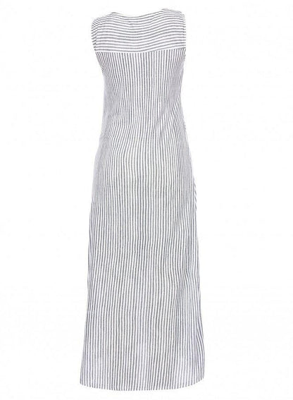 White Striped Sleeveless kurta - wforwoman