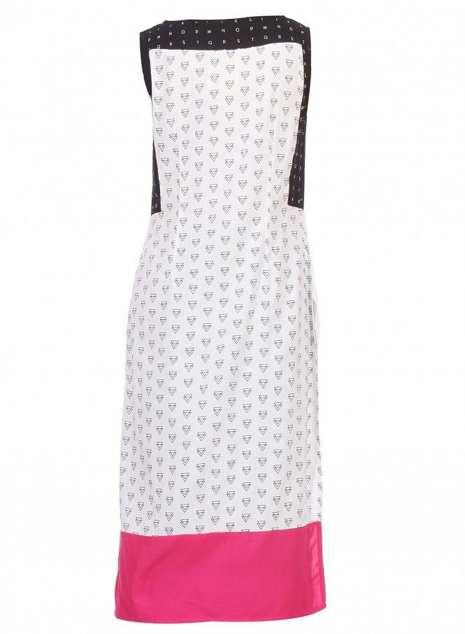 White Printed Sleeveless kurta - wforwoman