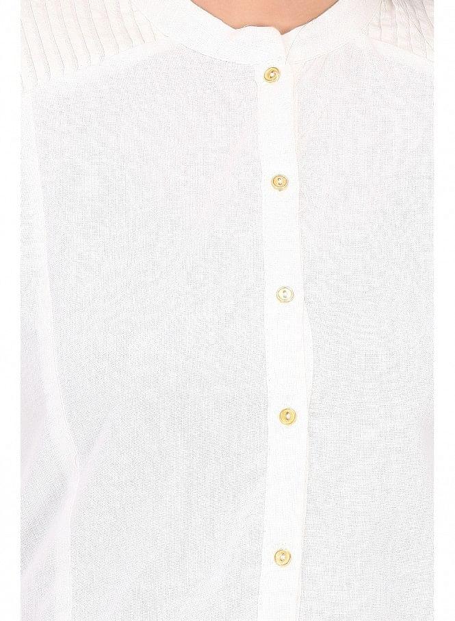 White 3/4 Sleeve kurta - wforwoman