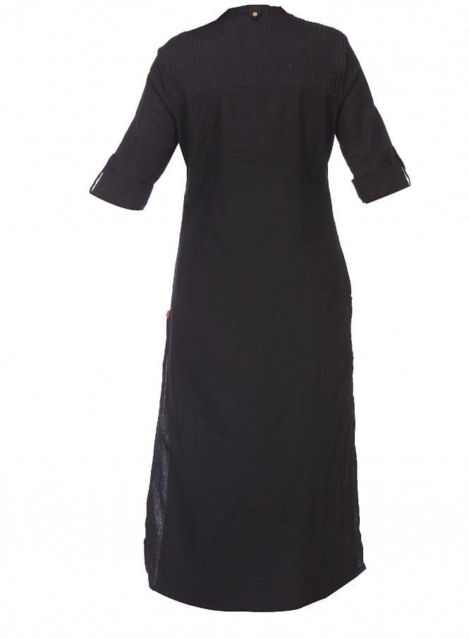 Black 3/4 Sleeve kurta - wforwoman