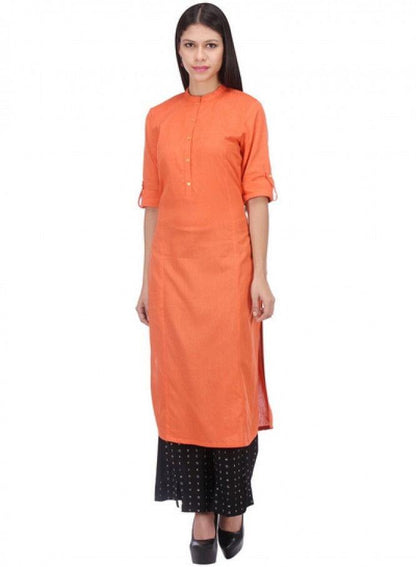 Orange 3/4 Sleeve kurta - wforwoman