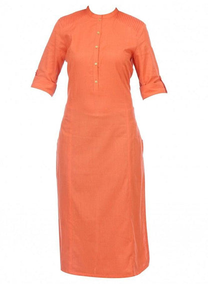 Orange 3/4 Sleeve kurta - wforwoman