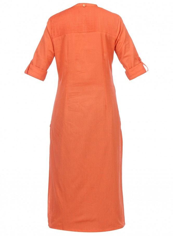 Orange 3/4 Sleeve kurta - wforwoman