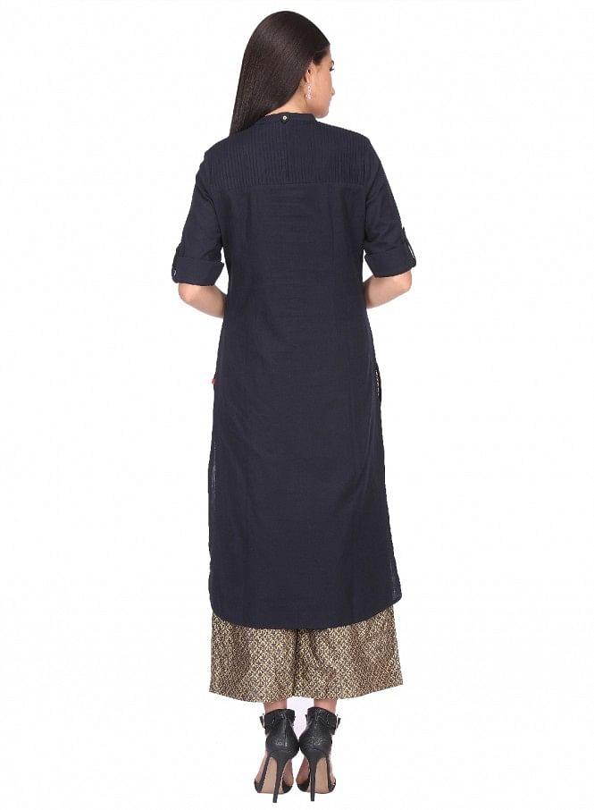 Black 3/4 Sleeve kurta - wforwoman