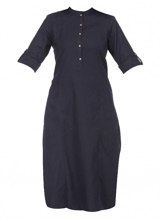 Black 3/4 Sleeve kurta - wforwoman