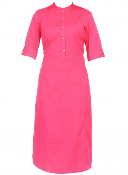 Pink 3/4 Sleeve kurta - wforwoman