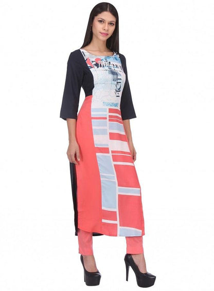 Multicoloured Printed 3/4 Sleeve kurta - wforwoman