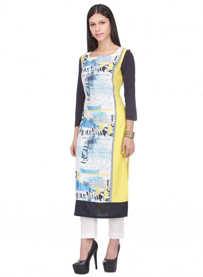 Multicoloured Printed 3/4 Sleeve kurta - wforwoman