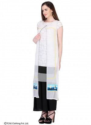 Multicoloured Printed Sleeveless kurta