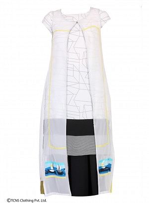 Multicoloured Printed Sleeveless kurta