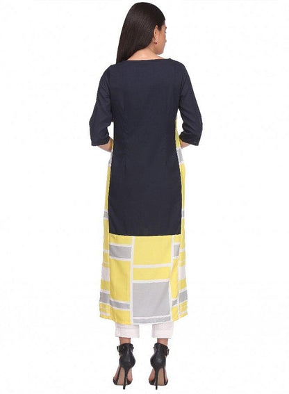 Multicoloured Printed 3/4 Sleeve kurta - wforwoman