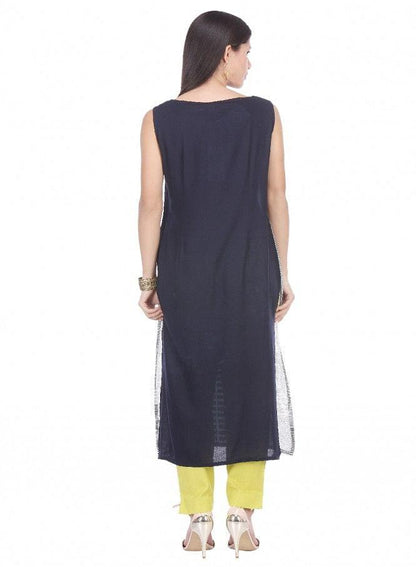 Multicoloured Printed Sleeveless kurta - wforwoman