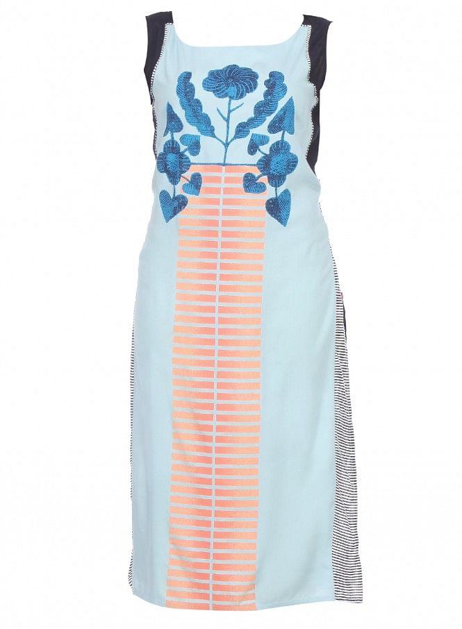 Multicoloured Printed Sleeveless kurta - wforwoman