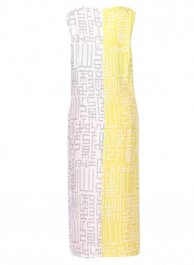 Yellow Printed Sleeveless kurta - wforwoman