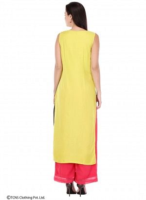 Multicoloured Printed Sleeveless kurta