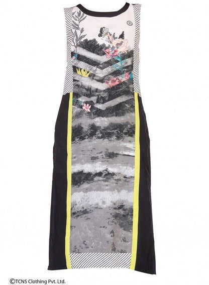 White Printed Sleeveless kurta - wforwoman