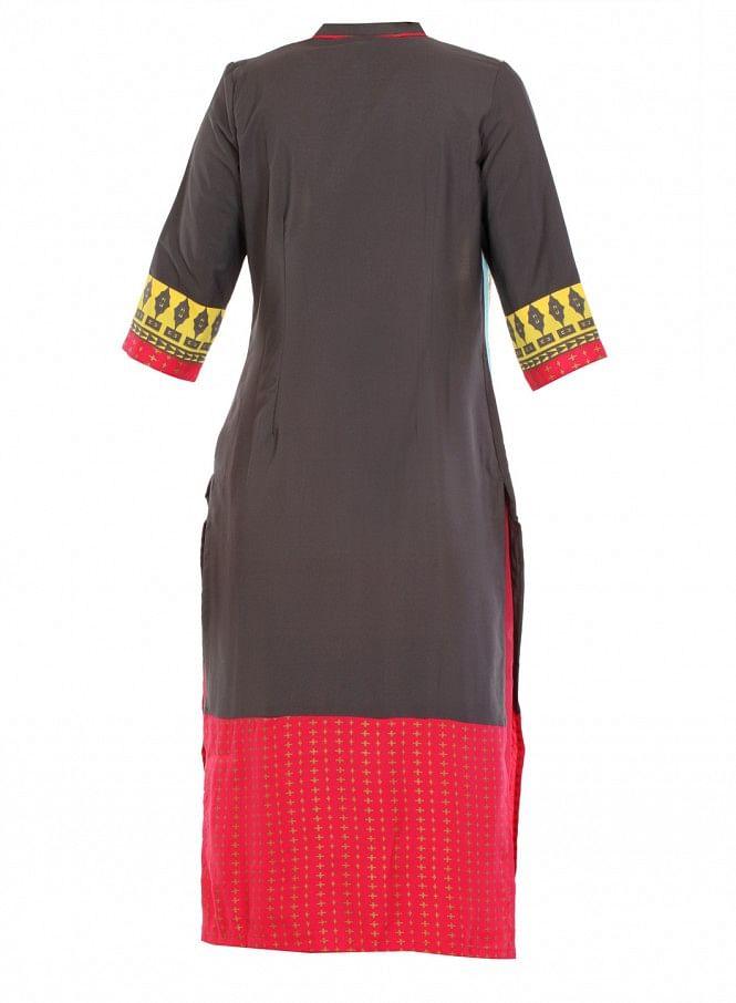 Multicoloured Printed 3/4 Sleeve kurta - wforwoman