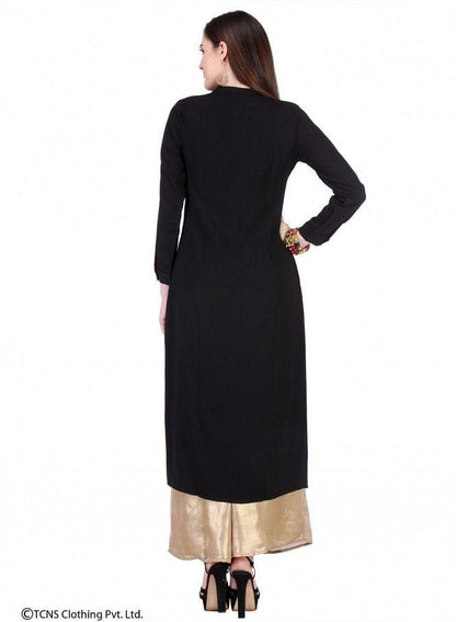 Black Full Sleeve kurta - wforwoman