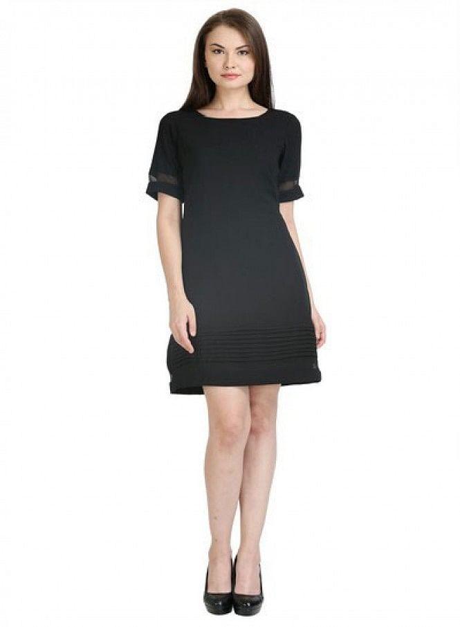 Black Short Sleeve Dress - wforwoman