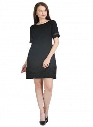 Black Short Sleeve Dress - wforwoman