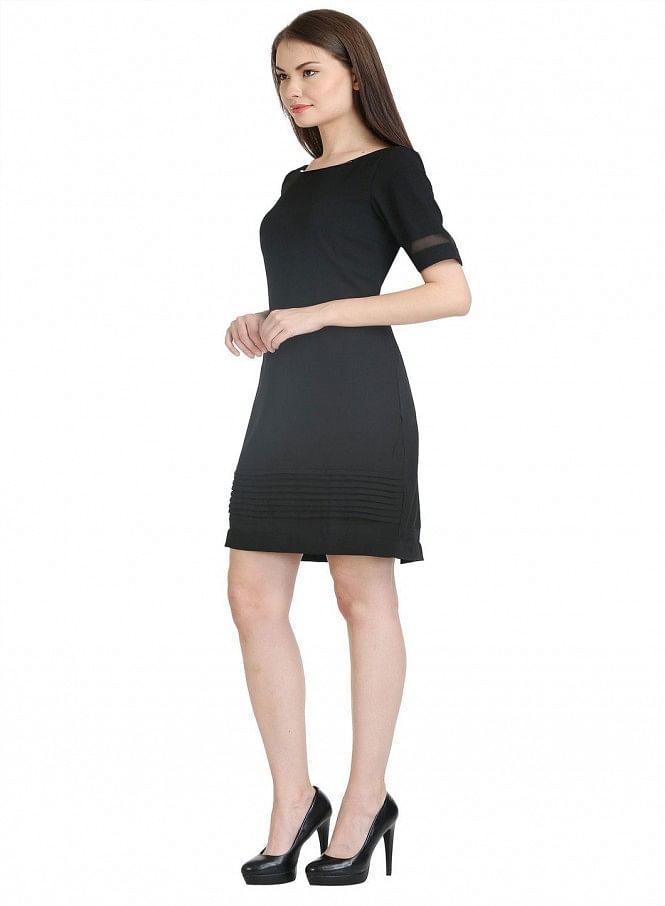 Black Short Sleeve Dress - wforwoman