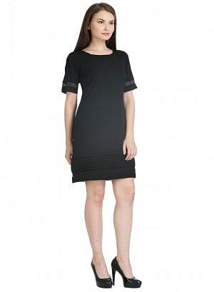 Black Short Sleeve Dress - wforwoman