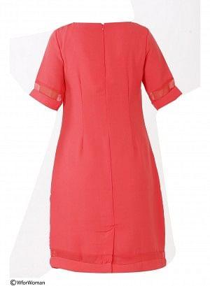 Pink Short Sleeve Pintuck Dress - wforwoman