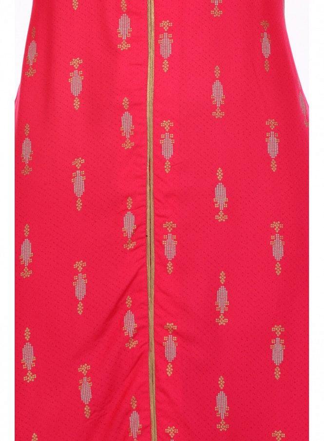 Pink Printed 3/4 Sleeve kurta - wforwoman